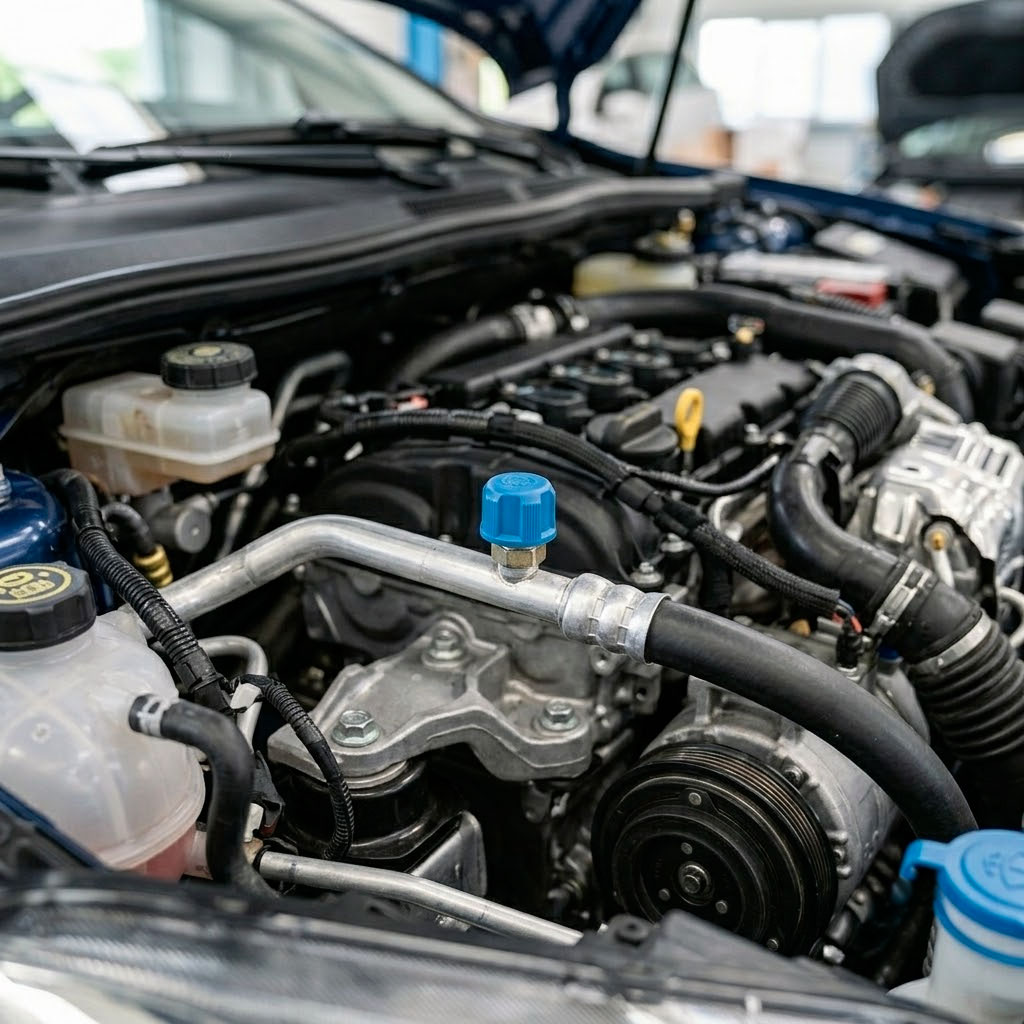 Finding the low-pressure valve on your car's AC system (R12, R134a, R1234yf)