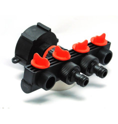 S60x6 female connector - 4-way watering outlet