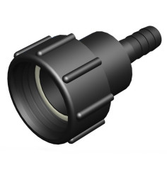 S60x6 conector hembra - recta de 19 mm ranurado macho