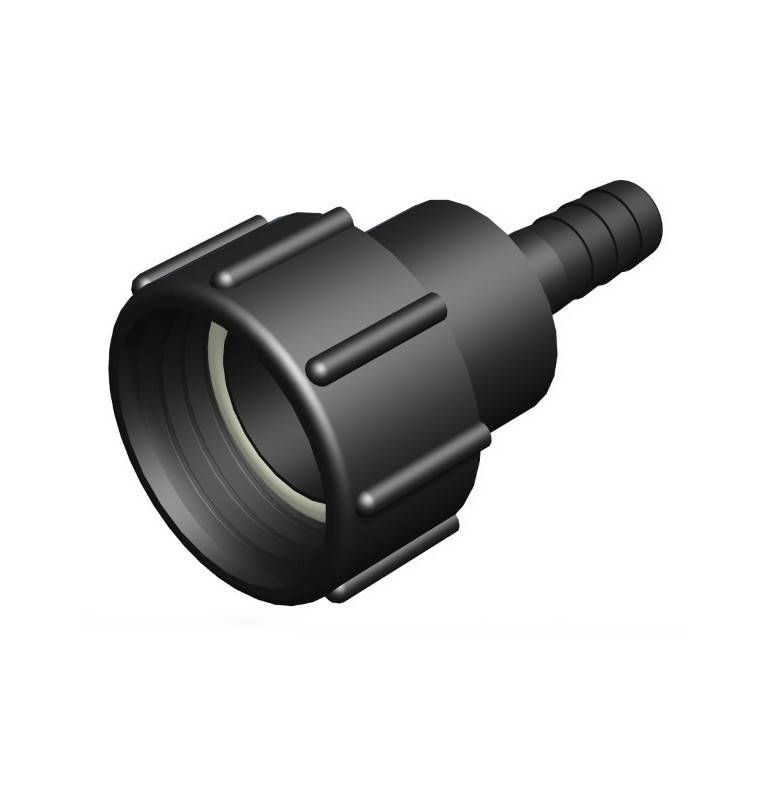 S60x6 conector hembra - recta de 19 mm ranurado macho