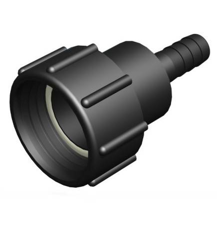 S60x6 conector hembra - recta de 19 mm ranurado macho