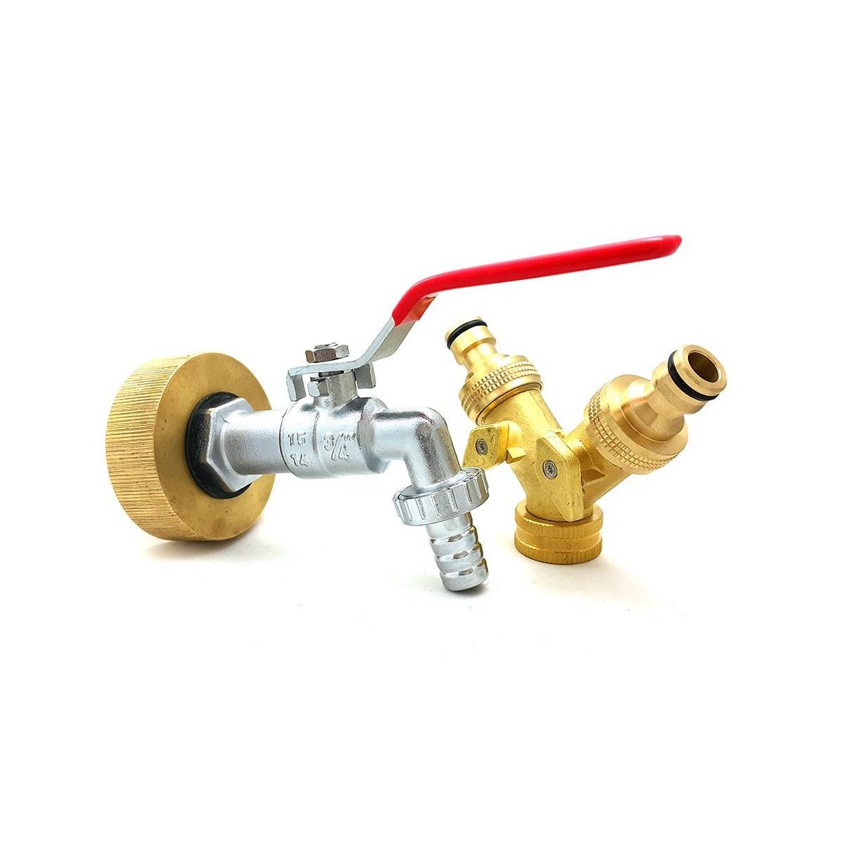 Female fitting S60x6 brass - 3/4 inch brass tap with brass quick coupling