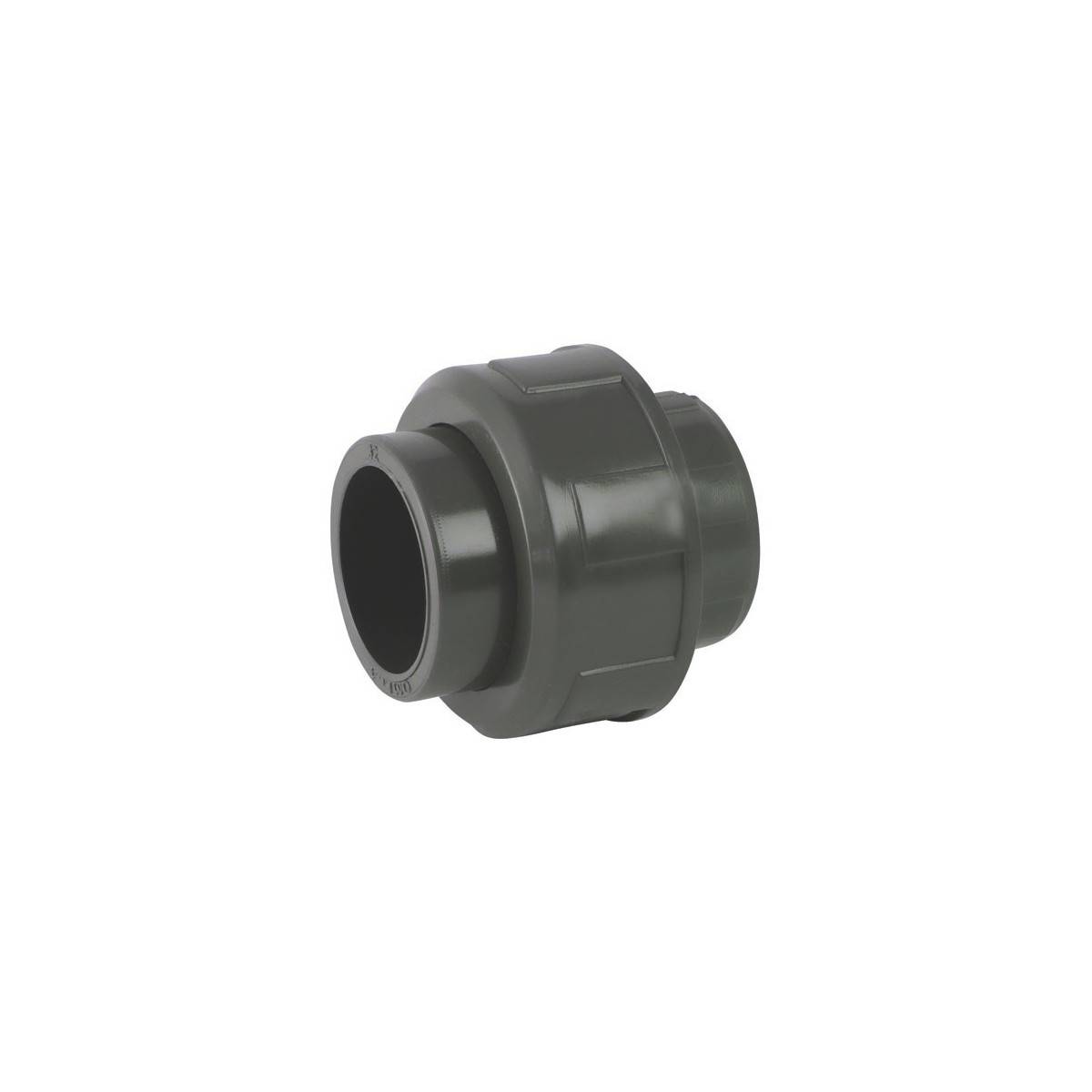 Union 3 pieces Female / female in PVC with O-ring in EPDM