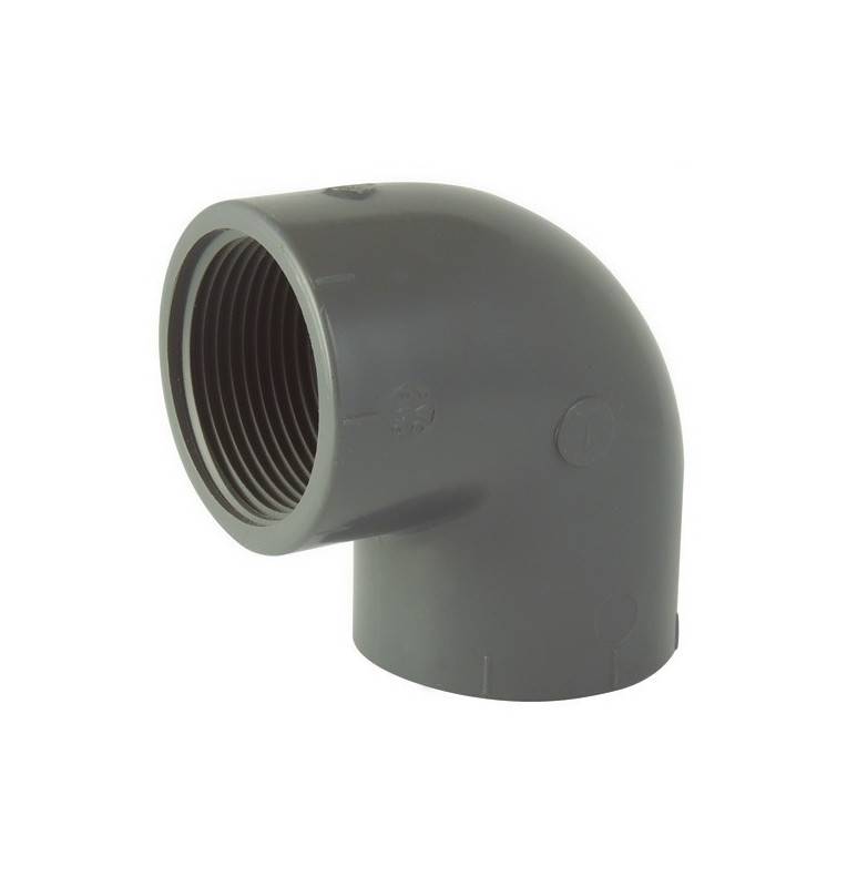 Female 90 ° elbow / female to screw in PVC