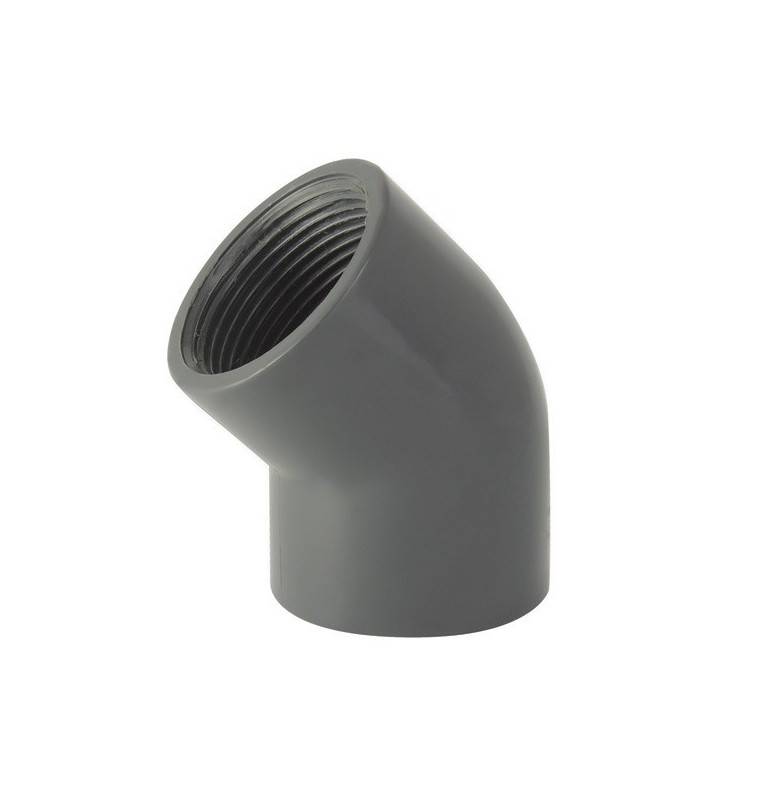 45 ° elbow female / female to screw in PVC