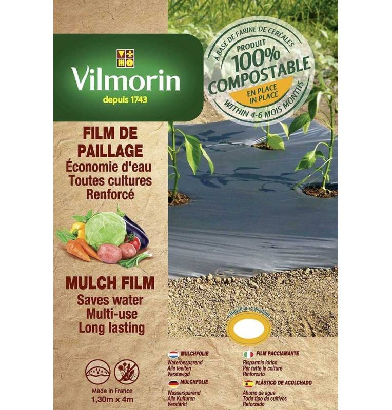 Reinforced mulch film - cereal flour - 1,30m x 4m - 35μm