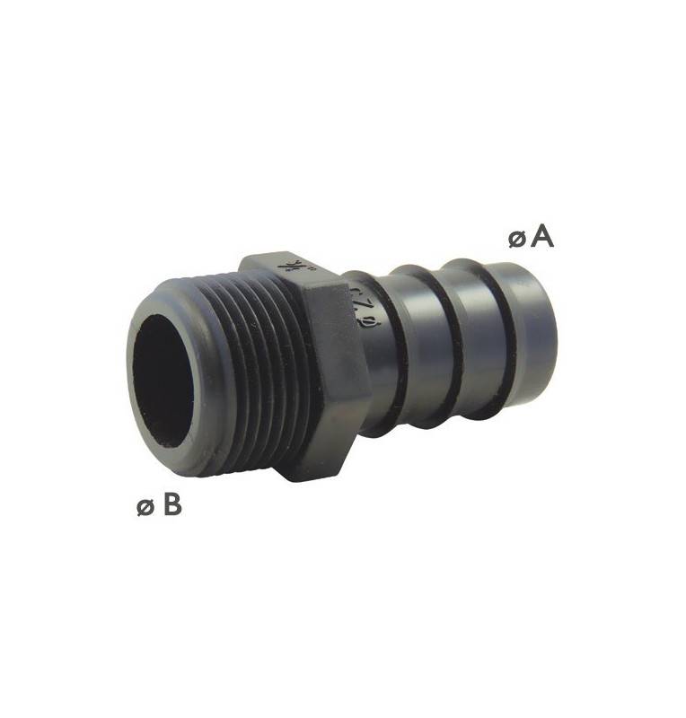 16mm x 3/4 '' fluted male end