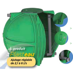 Ecoregul rainwater regulating tank low output with adjustable nozzle