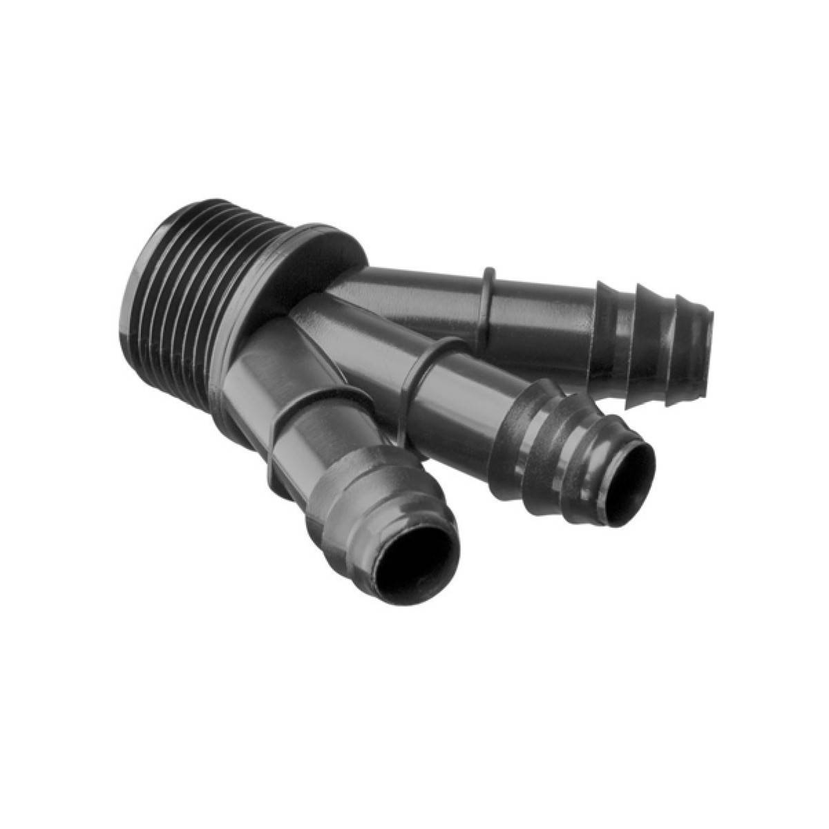 3-way hose coupling Y Ø16mm - male 3/4 inch for micro irrigation