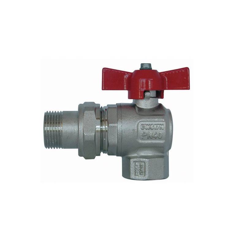 Chrome-plated brass ball valve male / female 3/4 ''