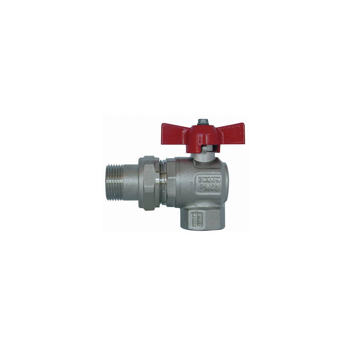 Chrome-plated brass ball valve male / female 3/4 ''