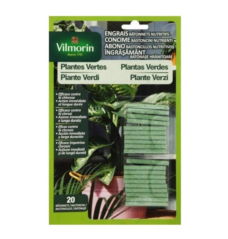 Engrais bâtonnets nutritifs pour plantes vertes 4LG blister de 20