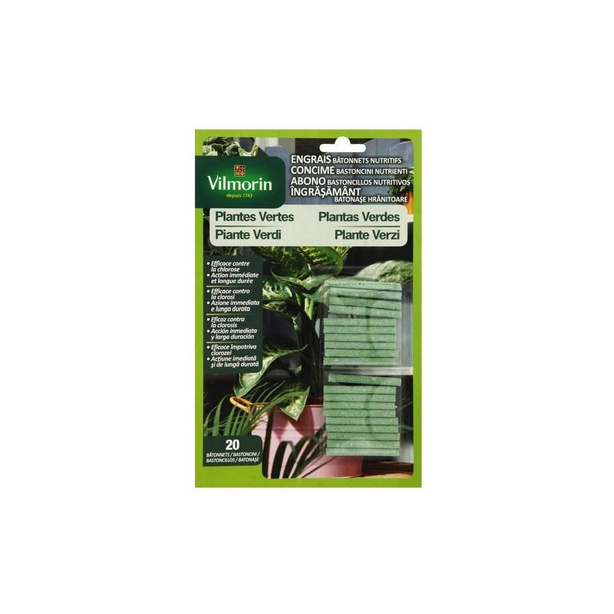 Engrais bâtonnets nutritifs pour plantes vertes 4LG blister de 20