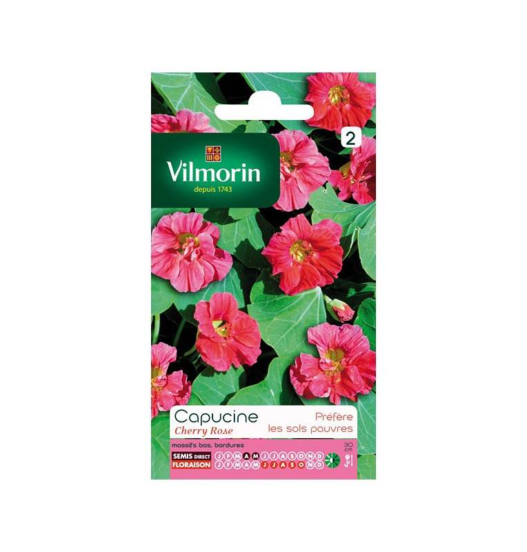 Capucine pink cherry seed packet