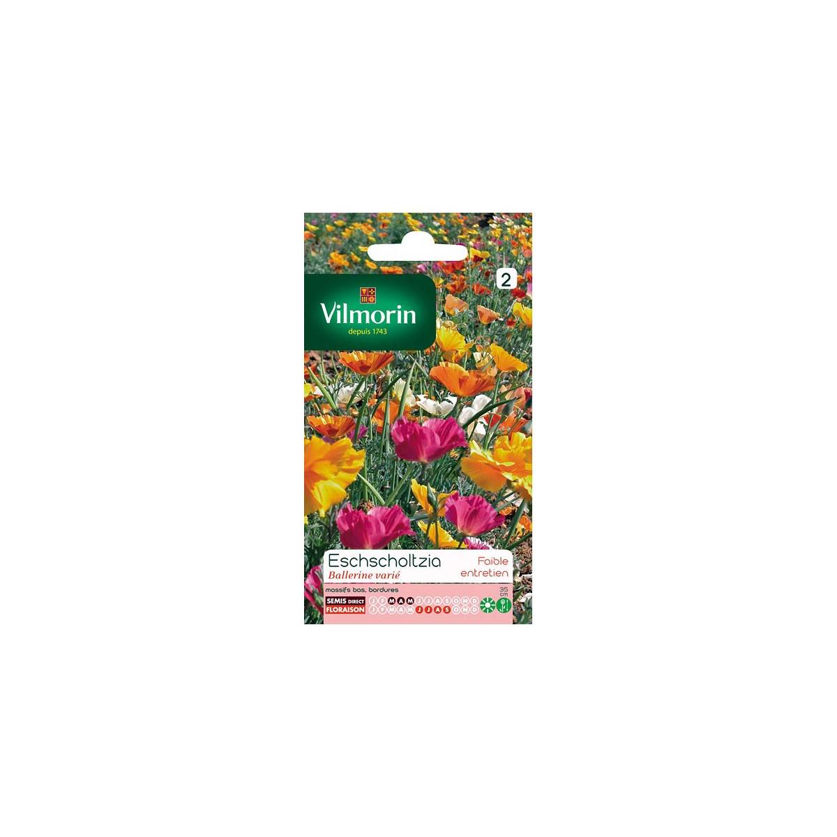 Sachet seeds Eschscholtzia Ballerina varied