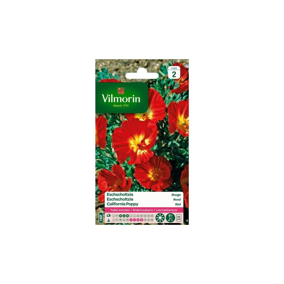 Sachet graines Eschscholtzia rouge