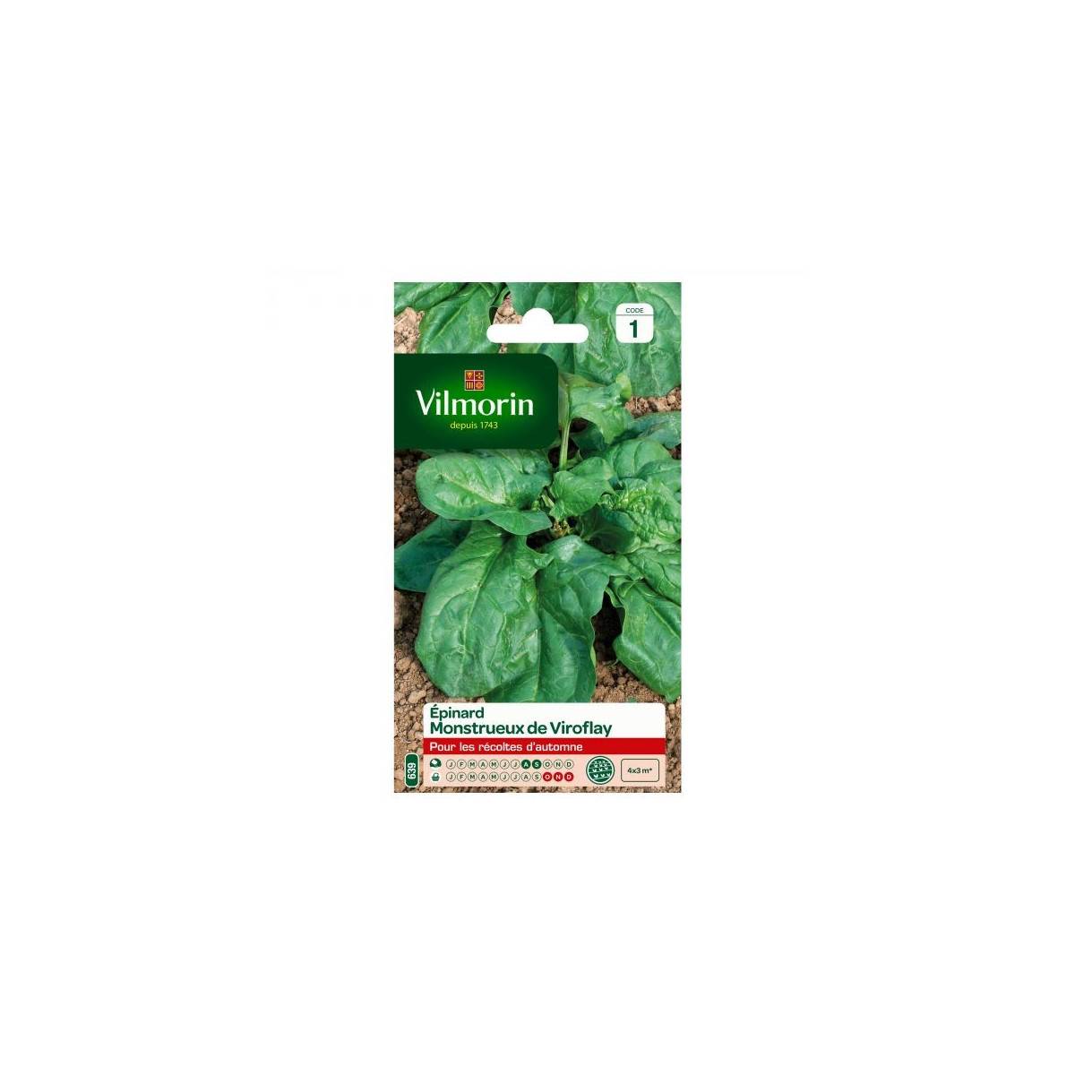 Viroflay monstrous Spinach seeds packet