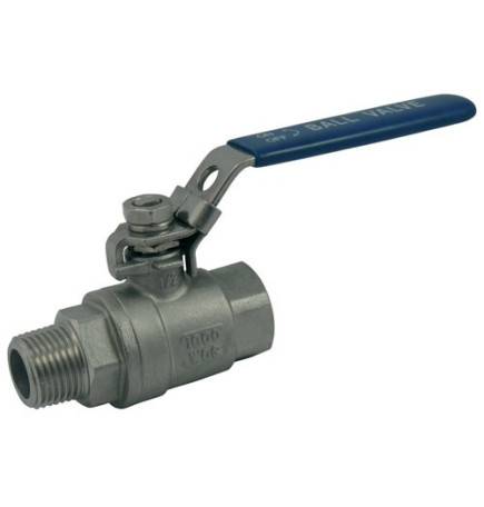 Ball valve 2 pieces - 316 stainless steel body - male female