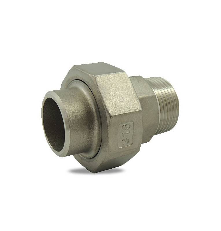 Union with male conical bearing / soldering 316 stainless steel