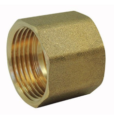 Brass fitting: Threaded female / female sleeve with brass center stop