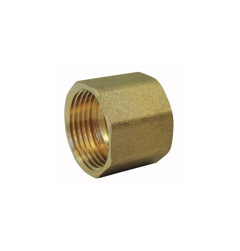 Brass fitting: Threaded female / female sleeve with brass center stop