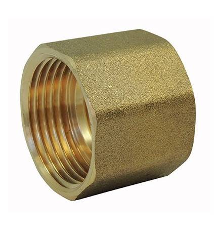 Brass fitting: Threaded female / female sleeve with brass center stop