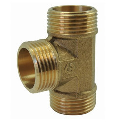 Screw-in brass fitting: Equal tee Male / Male / Male