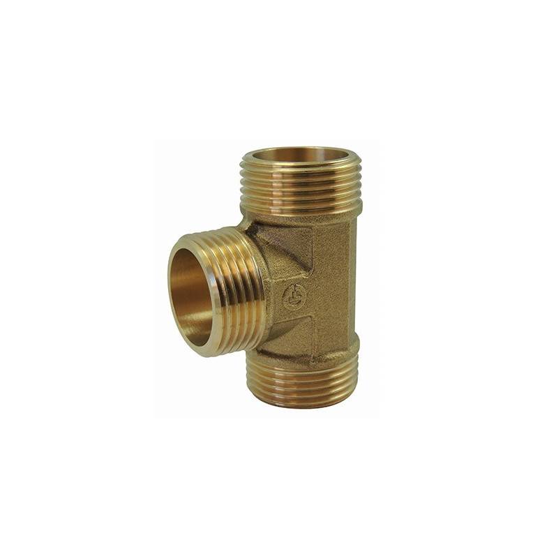 Screw-in brass fitting: Equal tee Male / Male / Male