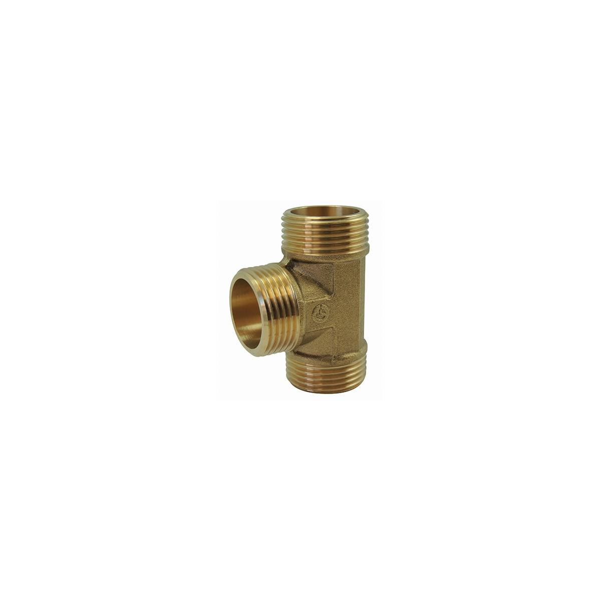 Screw-in brass fitting: Equal tee Male / Male / Male