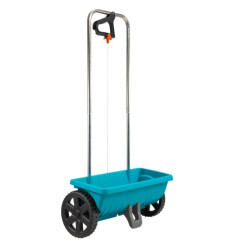 Fertilizer spreader or lawn L on wheels Gardena