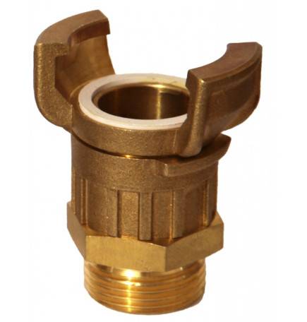 Guillemin Symmetrical Half Connector with Threaded Male Socket Lock in Copper Alloys