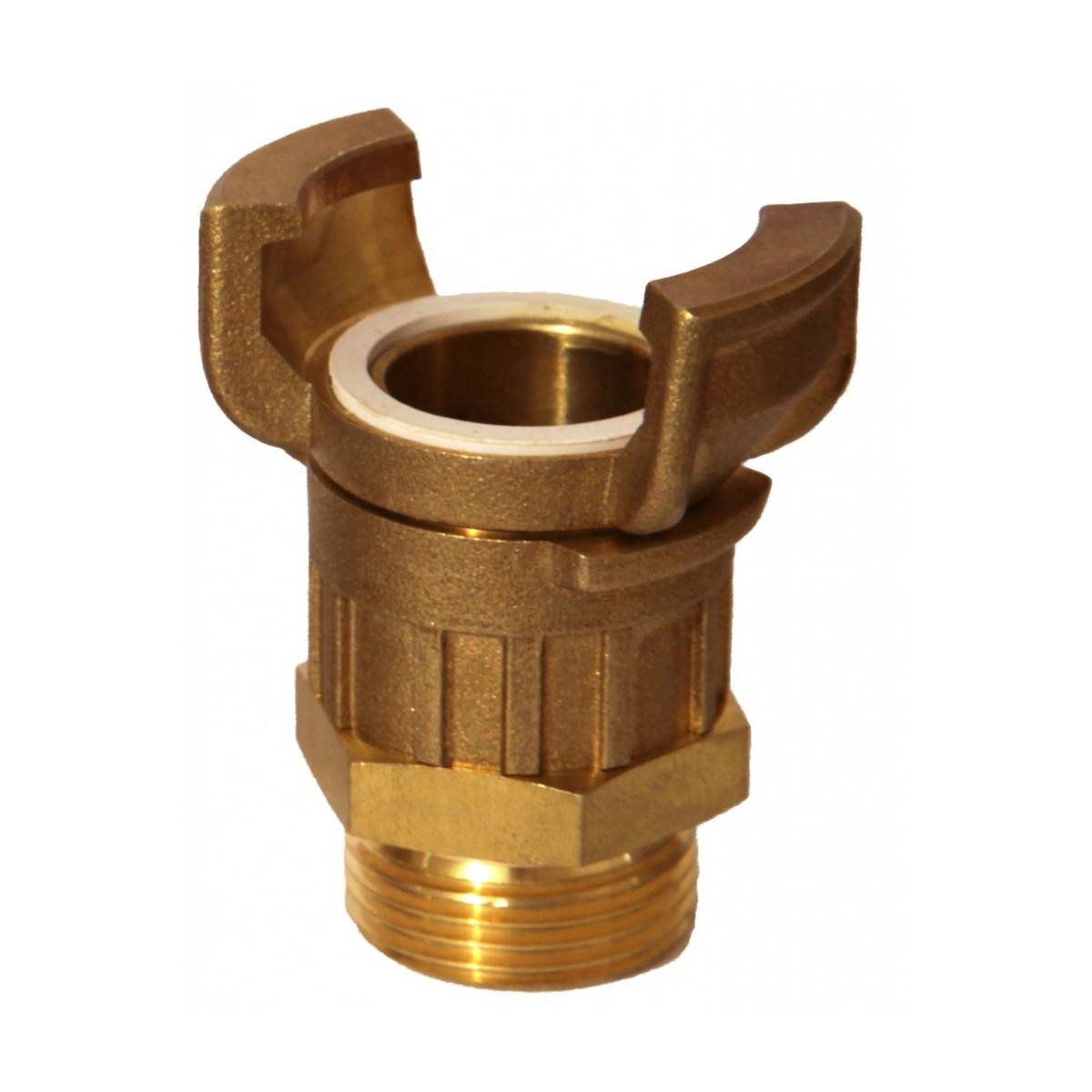 Guillemin Symmetrical Half Connector with Threaded Male Socket Lock in Copper Alloys