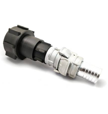 S60x6 connector - symmetrical Guillemin with DN25 latch and half connector with 30mm corrugated socket