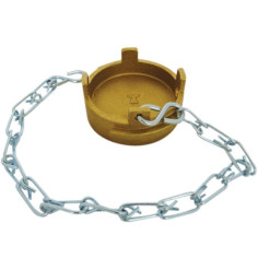 Symmetrical cap Guillemin dish type padlockable irrigation with chain in copper alloys