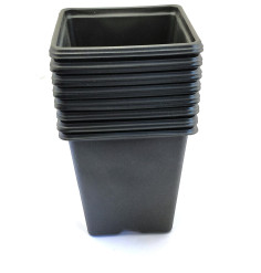 Pack de 15 Godets carrés noir en plastique 9cm