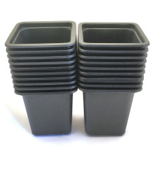 Pack of 20 Square Buckets black plastic 7cm