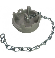 Guillemin symmetrical flat cap, padlockable irrigation type, with chain, in stainless steel