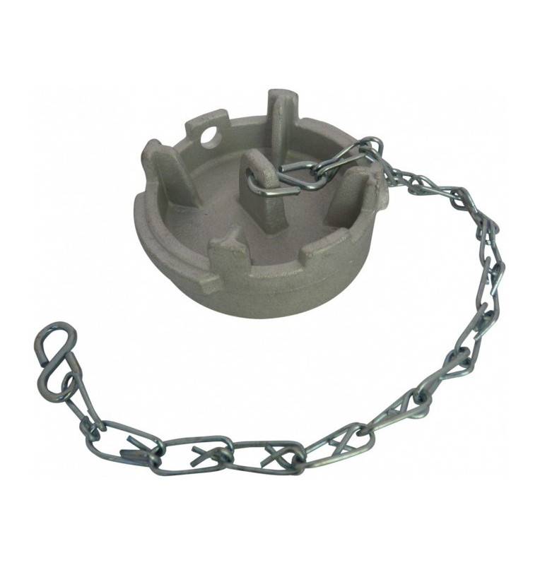 Guillemin symmetrical flat cap, padlockable irrigation type, with chain, in stainless steel