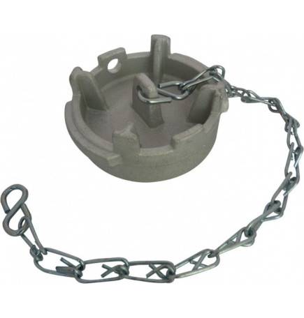 Guillemin symmetrical flat cap, padlockable irrigation type, with chain, in stainless steel