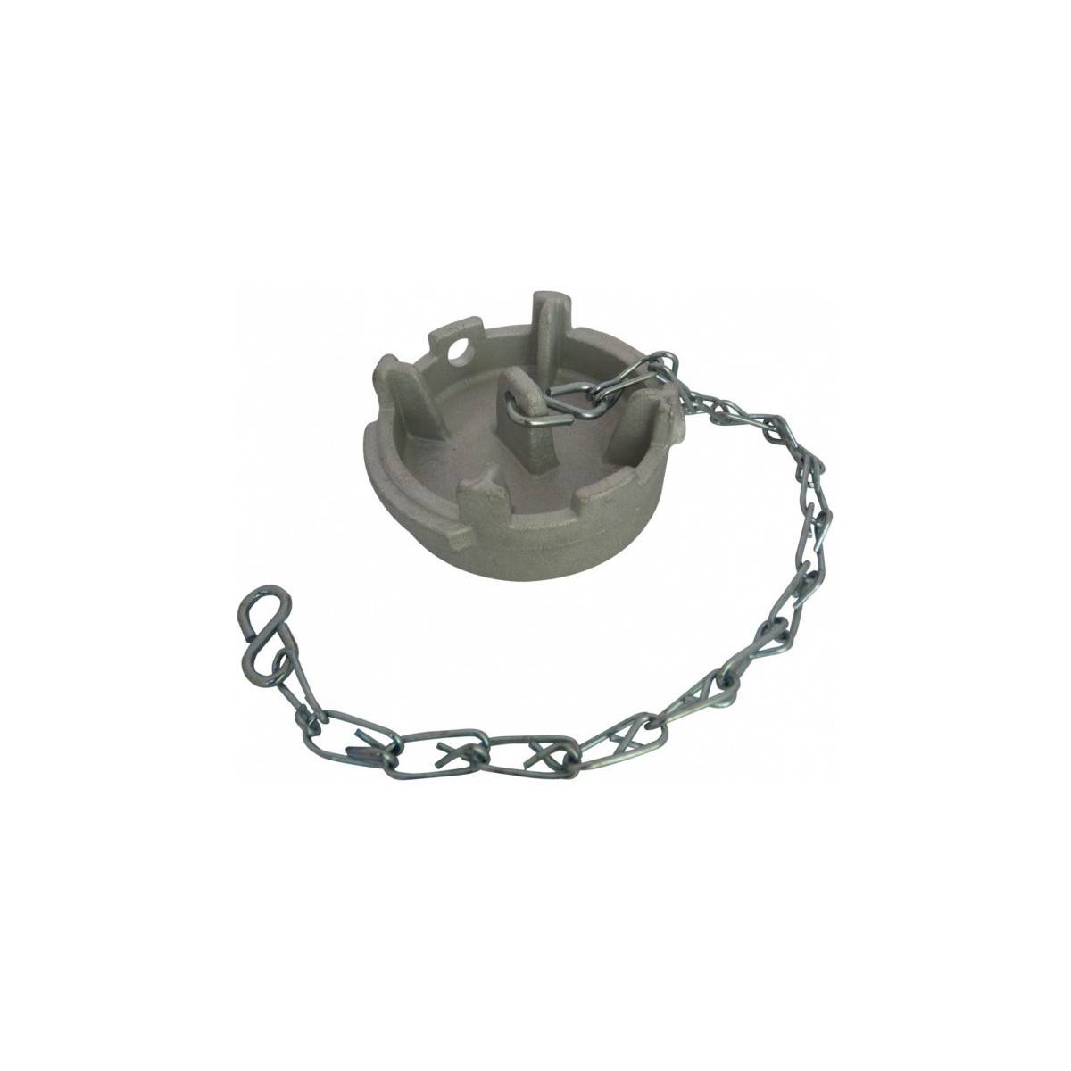 Guillemin symmetrical flat cap, padlockable irrigation type, with chain, in stainless steel