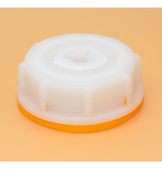 Female cap S60x6 (din61) with 3/4 inch tapping and tamper evident ring