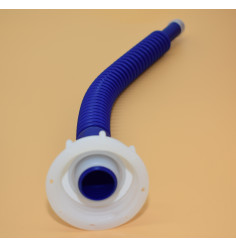 Blue drain hose length 38cm with female nut S60x6 (din 61) - 20mm outlet