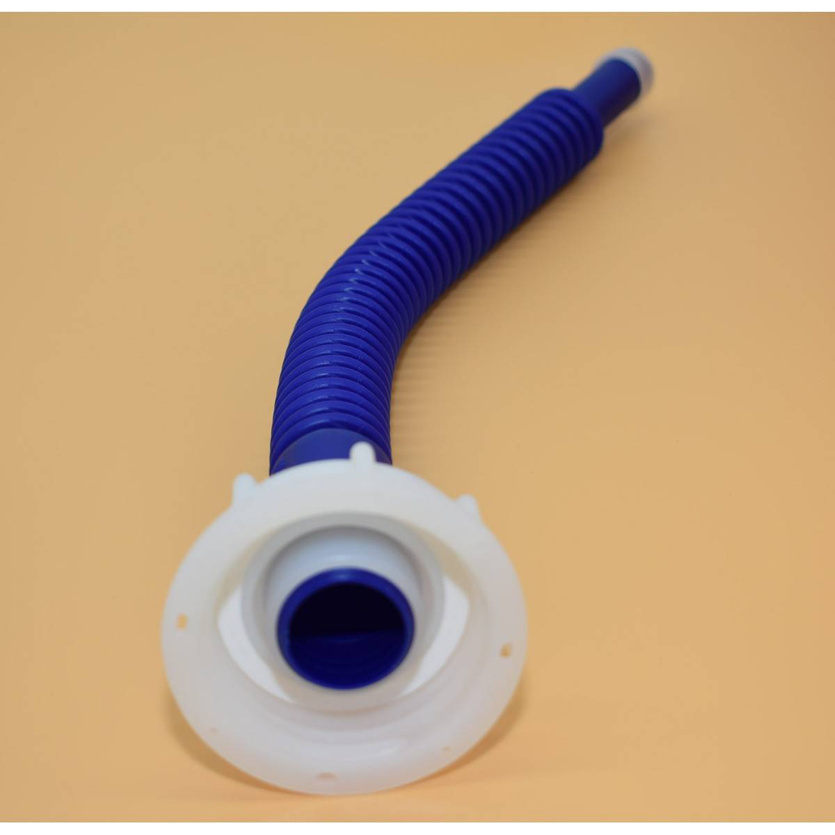 Blue drain hose length 38cm with female nut S60x6 (din 61) - 20mm outlet