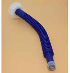 Blue drain hose length 38cm with female nut S60x6 (din 61) - 20mm outlet