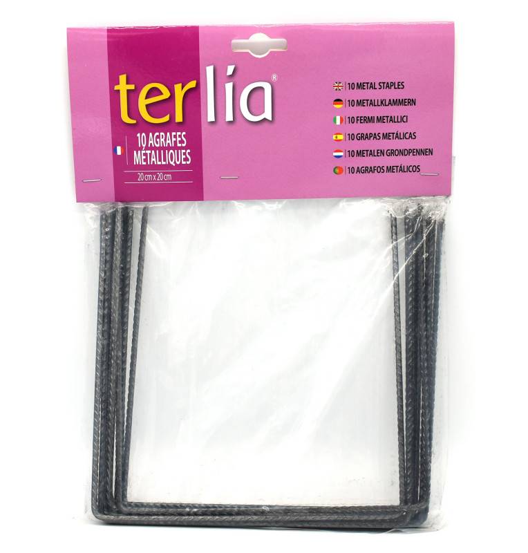 Agrafes métalliques 20cm x 20cm pour films paillage