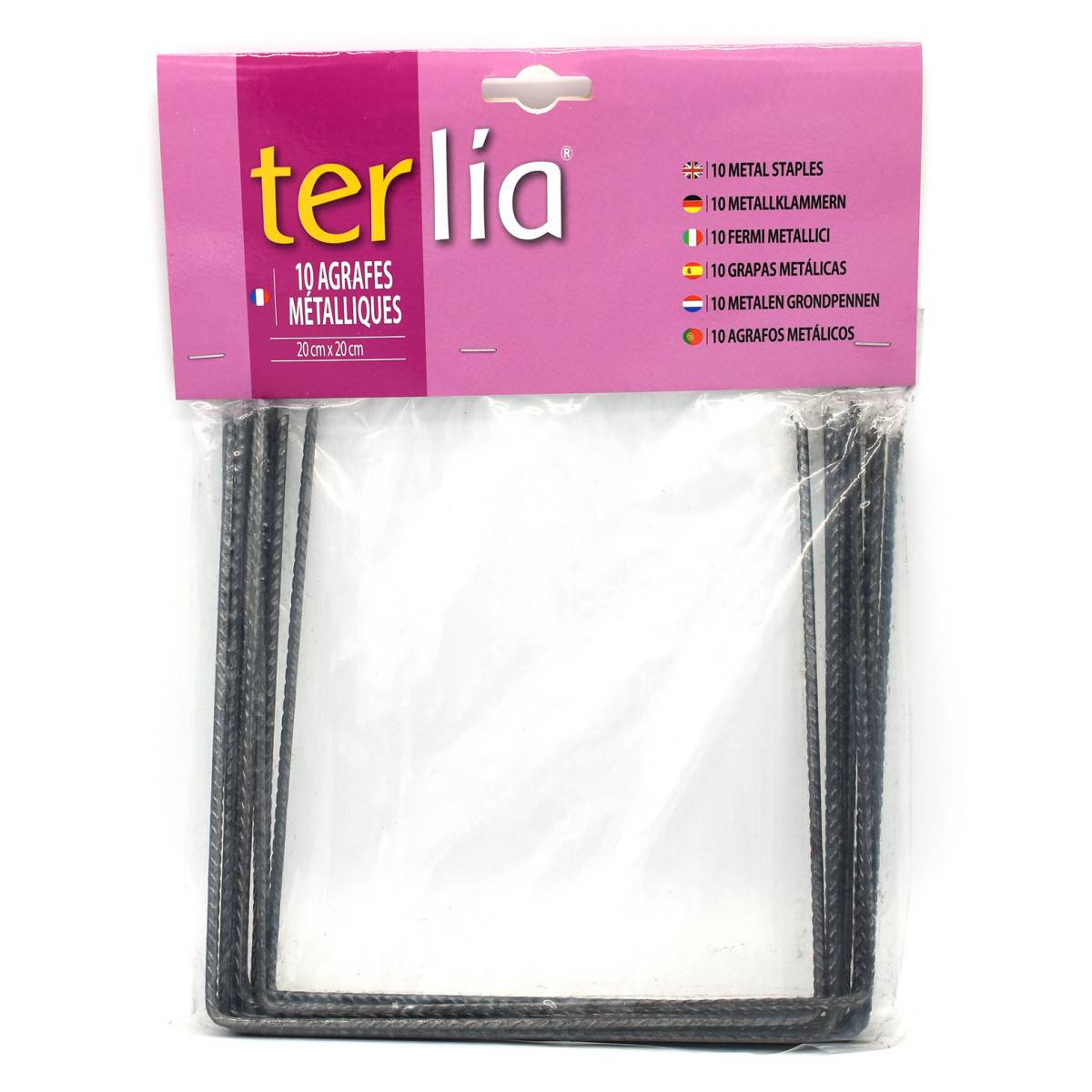 Agrafes métalliques 20cm x 20cm pour films paillage