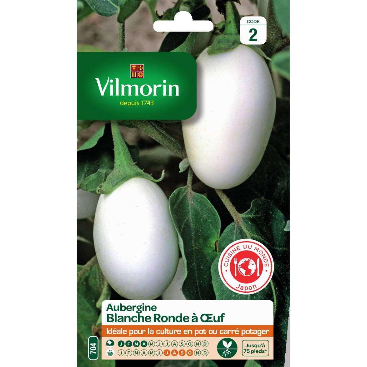 Bag seeds Eggplant egg white round