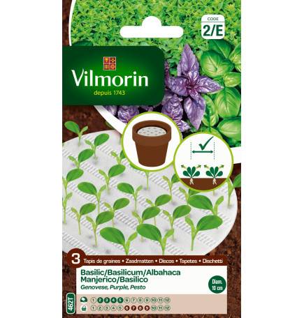 3 x 10 cm basil trio seeds mat