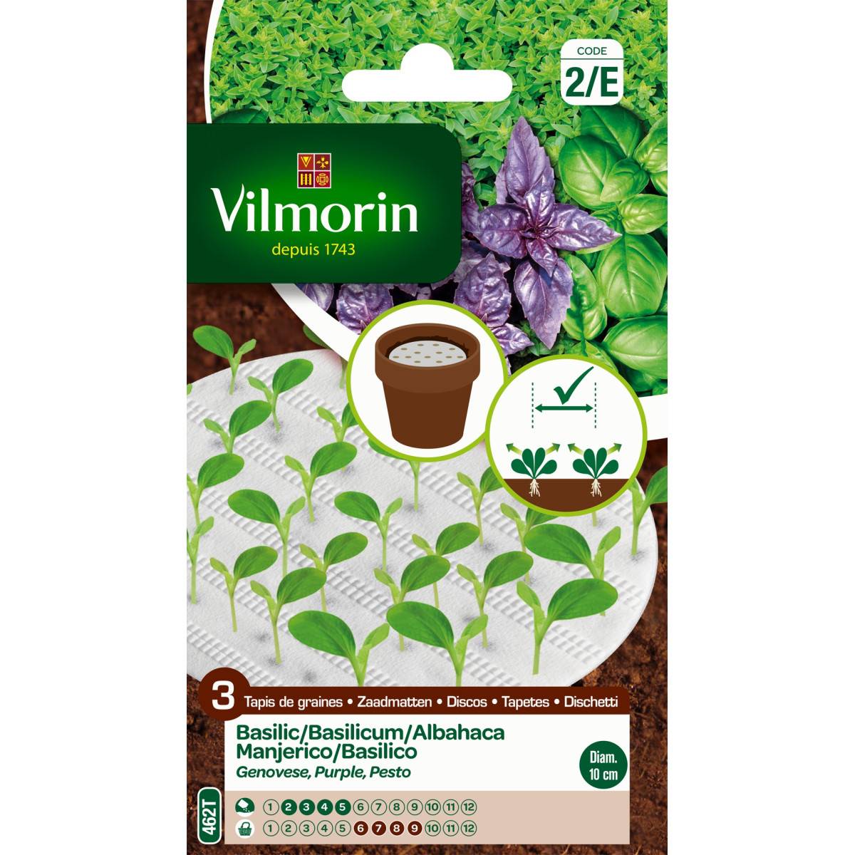 3 x 10 cm basil trio seeds mat