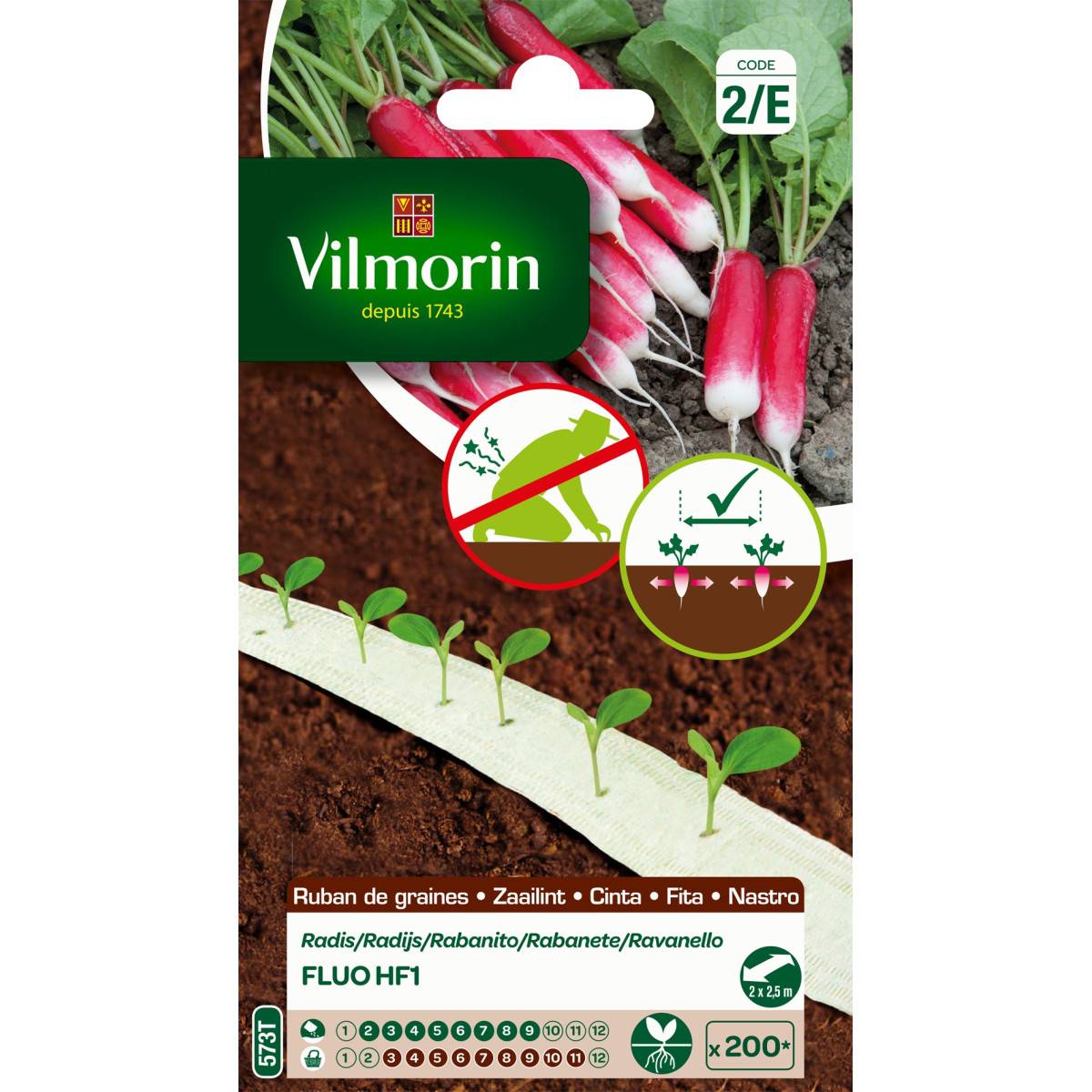 Radish Fluo Seeds Ribbon HF1 5m